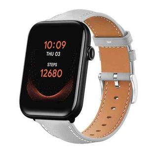 20mm For Ticwatch GTH / E3 / E / 2 xDfind Flat Head Black Shark Fine Grain Leather Watch Band(Grey)