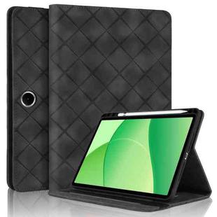 For OPPO Pad SE 11 Rhombus Embossing Leather Tablet Case(Black)