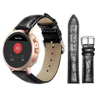18mm For Fossil Female Sport/Charter HR xDfind Bamboo Texture Pin Buckle Leather Watch Band(Black)