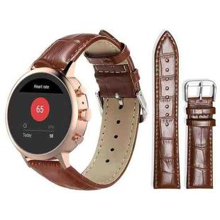 18mm For Fossil Female Sport/Charter HR xDfind Bamboo Texture Pin Buckle Leather Watch Band(Dark Brown)