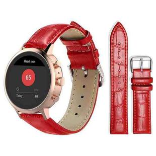 18mm For Fossil Female Sport/Charter HR xDfind Bamboo Texture Pin Buckle Leather Watch Band(Red)