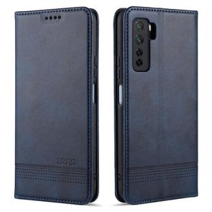 For Huawei Nova 7 SE AZNS Magnetic Calf Texture Horizontal Flip Leather Case with Card Slots & Holder & Wallet(Dark Blue)