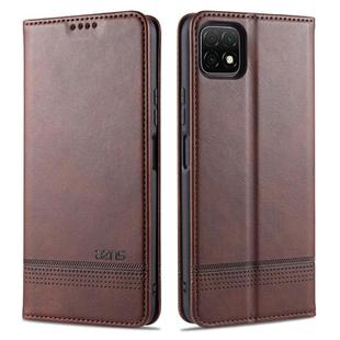 For Huawei Enjoy 20 AZNS Magnetic Calf Texture Horizontal Flip Leather Case with Card Slots & Holder & Wallet(Dark Brown)