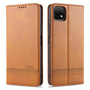 For Huawei Enjoy 20 AZNS Magnetic Calf Texture Horizontal Flip Leather Case with Card Slots & Holder & Wallet(Light Brown)