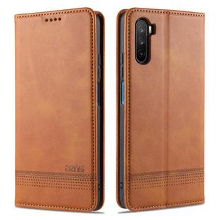 For Huawei Maimang 9 AZNS Magnetic Calf Texture Horizontal Flip Leather Case with Card Slots & Holder & Wallet(Light Brown)