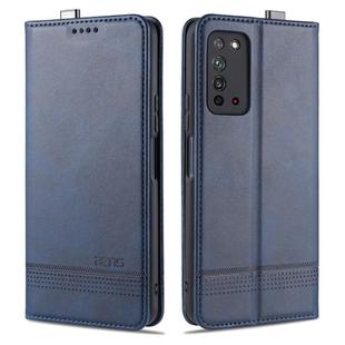 For Huawei Honor X10 AZNS Magnetic Calf Texture Horizontal Flip Leather Case with Card Slots & Holder & Wallet(Dark Blue)