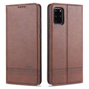 For Samsung Galaxy S20 AZNS Magnetic Calf Texture Horizontal Flip Leather Case with Card Slots & Holder & Wallet(Dark Brown)