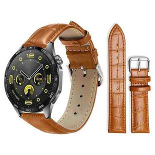 20mm For Huawei Watch GT 4 / GT 3 / GT 2 xDfind Bamboo Texture Pin Buckle Leather Watch Band(Light Brown)