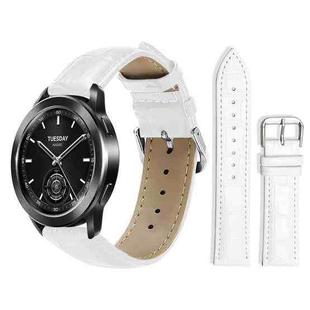 22mm For Xiaomi Watch S3/2 Pro/S2/S1 xDfind Bamboo Texture Pin Buckle Leather Watch Band(White)