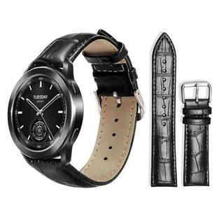 22mm For Xiaomi Watch S3/2 Pro/S2/S1 xDfind Bamboo Texture Pin Buckle Leather Watch Band(Black)