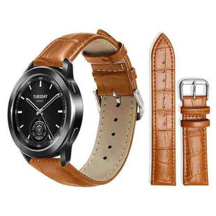22mm For Xiaomi Watch S3/2 Pro/S2/S1 xDfind Bamboo Texture Pin Buckle Leather Watch Band(Light Brown)