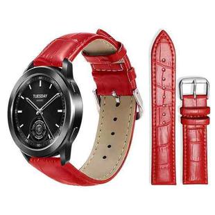 22mm For Xiaomi Watch S3/2 Pro/S2/S1 xDfind Bamboo Texture Pin Buckle Leather Watch Band(Red)