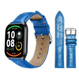 22mm For Xiaomi Haylou Watch LS09B / LS05S / LS10 xDfind Bamboo Texture Pin Buckle Leather Watch Band(Blue)