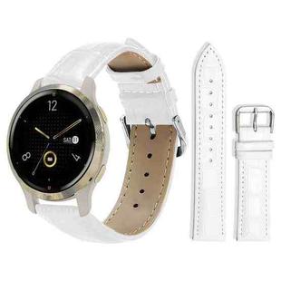 18mm For Garmin Venu 2S / vivoactive 4s/3s xDfind Bamboo Texture Pin Buckle Leather Watch Band(White)