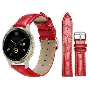 18mm For Garmin Venu 2S / vivoactive 4s/3s xDfind Bamboo Texture Pin Buckle Leather Watch Band(Red)
