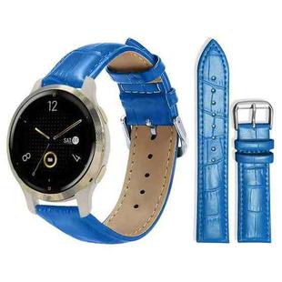 18mm For Garmin Venu 2S / vivoactive 4s/3s xDfind Bamboo Texture Pin Buckle Leather Watch Band(Blue)