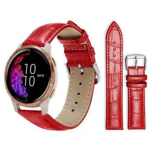 20mm For Garmin venu 2 / venu / Sq2 / Sq xDfind Bamboo Texture Pin Buckle Leather Watch Band(Red)