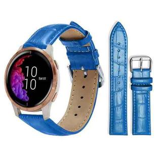 20mm For Garmin venu 2 / venu / Sq2 / Sq xDfind Bamboo Texture Pin Buckle Leather Watch Band(Blue)