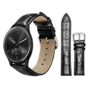 20mm For Garmin GarminMove Sport / vivoactive5/3 xDfind Bamboo Texture Pin Buckle Leather Watch Band(Black)