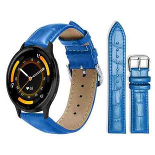22mm For Garmin Venu 3 / vivoactive4 xDfind Bamboo Texture Pin Buckle Leather Watch Band(Blue)