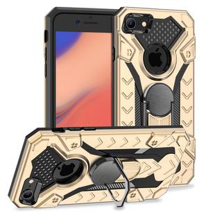 For iPhone SE 2022 / SE 2020 / 8 / 7 Armor Knight Series 2 in 1 PC + TPU Protective Case with Ring Holder(Gold)
