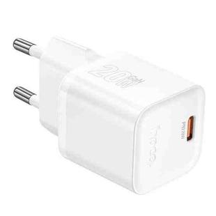hoco N64 Ingenious GaN PD20W Type-C Single Port Charger, EU Plug(White)