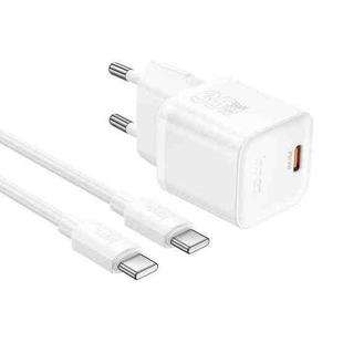 hoco N66 Ingenious GaN PD35W Type-C Single Port Charger with 1m Type-C to Type-C Cable, EU Plug(White)