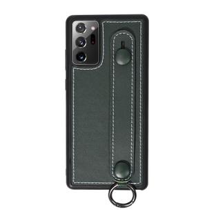 For Samsung Galaxy Note 20 Ultra Top Layer Cowhide Shockproof Protective Case with Wrist Strap Bracket(Green)