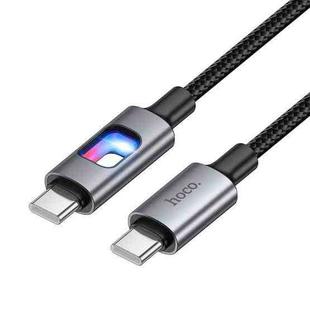 hoco U144 Colorful LED 60W Type-C to Type-C Fast Charging Data Cable, Length: 1.2m(Black)