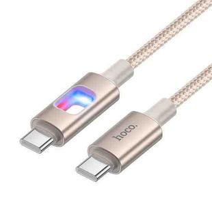 hoco U144 Colorful LED 60W Type-C to Type-C Fast Charging Data Cable, Length: 1.2m(Gold)