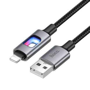 hoco U144 Colorful LED 2.4A USB to 8 Pin Charging Data Cable, Length: 1.2m(Black)