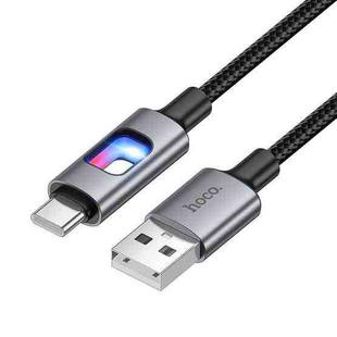 hoco U144 Colorful LED 3A USB to Type-C Charging Data Cable, Length: 1.2m(Black)