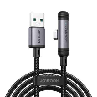 JOYROOM S-A56 EnjoyX Series 3A USB to Type-C 90 Degree Fast Charging Data Cable, Length:1.2m(Black)
