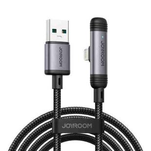 JOYROOM S-A56 EnjoyX Series 3A USB to 8 Pin 90 Degree Fast Charging Data Cable, Length:1.2m(Black)