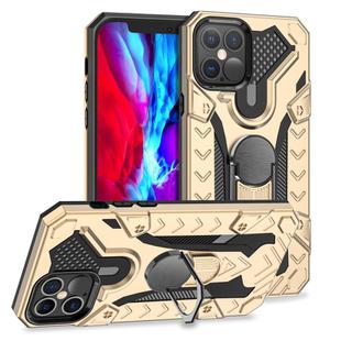 For iPhone 12 / 12 Pro Iron Knight Series 2 in 1 PC + TPU Phone Case with Ring Holder(Gold)