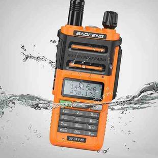 Baofeng UV-9R PRO Dot Matrix LCD Screen IP57 Waterproof Handheld Analog Walkie Talkie, Plug:EU Plug(Orange)