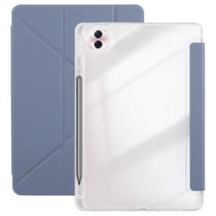 For Honor Pad 10 12.1 3-Fold Clear Acrylic Leather Tablet Case(Lavender)