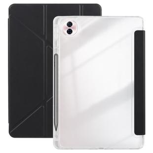 For Honor Pad 10 12.1 3-Fold Clear Acrylic Leather Tablet Case(Black)