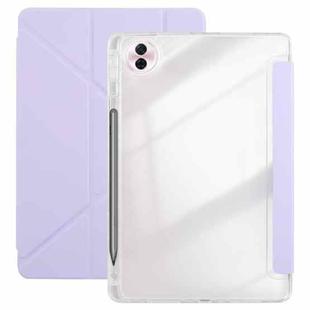 For Honor Pad 10 12.1 Clear Acrylic Deformation Leather Tablet Case(Purple)