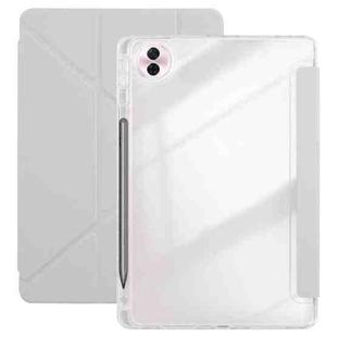 For Honor Pad 10 12.1 Clear Acrylic Deformation Leather Tablet Case(Grey)