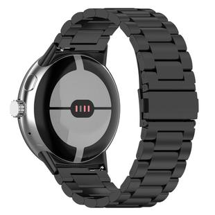 For Google Pixel Watch 3 / 2 / 1 41mm Tri-beads Flat Buckle Titanium Alloy Watch Band(Black)