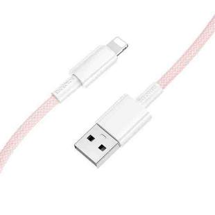 BOROFONE BX117 1m 2.4A USB to 8 Pin Source Charging Data Cable(Pink)