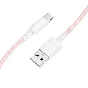 BOROFONE BX117 1m 3A USB to Type-C Source Charging Data Cable(Pink)