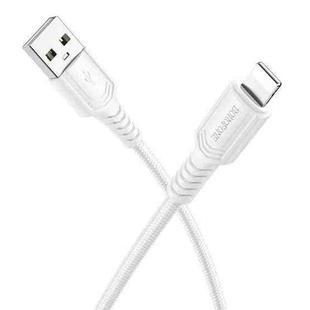 BOROFONE BX116 1m 2.4A USB to 8 Pin Certain Charging Data Cable(White)