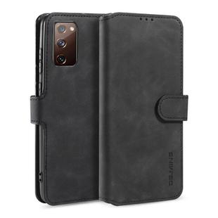 For Samsung Galaxy S20 FE DG.MING Retro Oil Side Horizontal Flip Case with Holder & Card Slots & Wallet(Black)