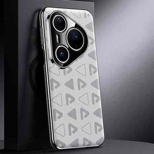 For Huawei Pura 80 Ultra 5G Pinewood II Series Plain Leather PC Phone Case(White)