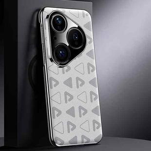 For Huawei Pura 80 5G Pinewood II Series Plain Leather PC Phone Case(White)