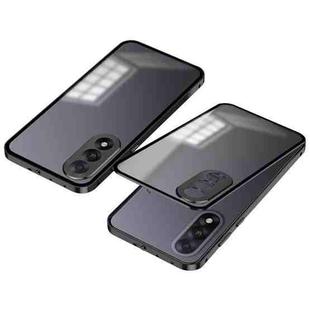 For OnePlus Ace 5 Ultra Snap Buckle Single-sided Metal Frame Frosted Phone Case(Space Black)