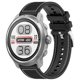 20mm For COROS Pace 2 / Apex 2 42mm  xDfind Hybrid Nylon Braid Silicone Watch Band(Black)