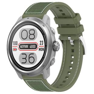 20mm For COROS Pace 2 / Apex 2 42mm  xDfind Hybrid Nylon Braid Silicone Watch Band(Green)